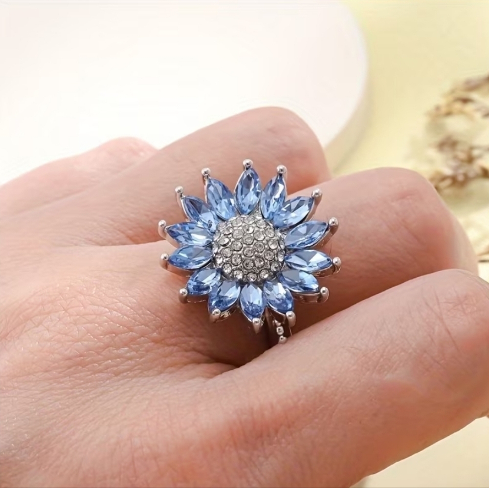 Blue Sunflower Ring